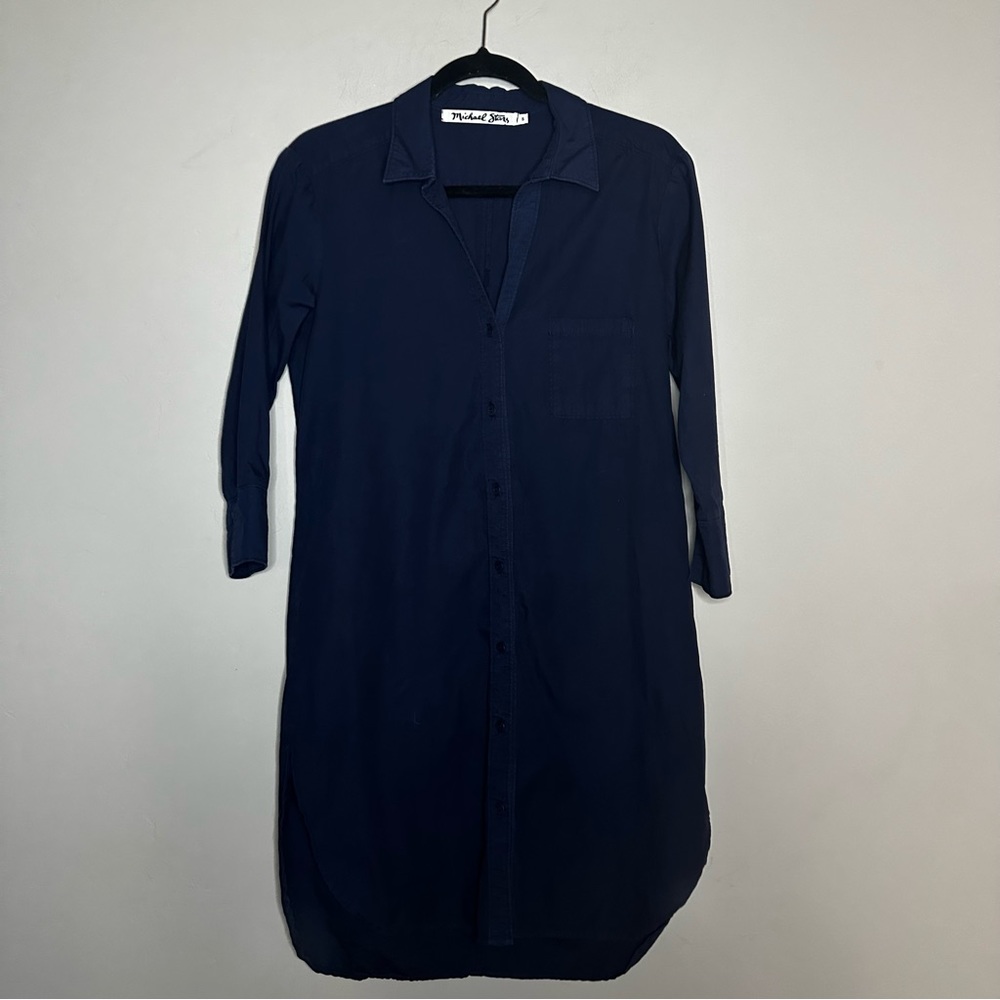 Michael Stars |Small Navy cotton Shirt dress - Picture 8 of 9